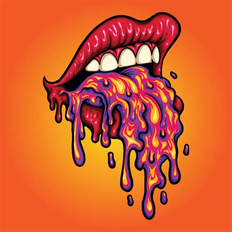 Trippy Girl Sexy Lips Psychedelic Vector Art At Vecteezy