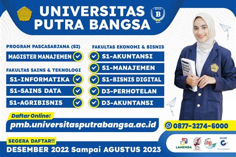 We Are Open Pendaftaran Mahasiswa Baru Ta 20232024 Universitas Putra Bangsa