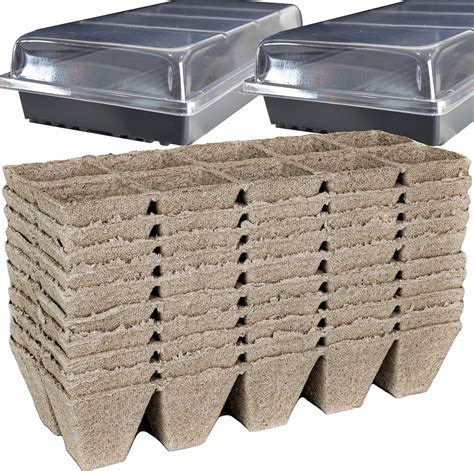 Peat Pots For Seedlings 10 Seedling Trays With 2 Seed