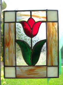 Victorian Tulip Stained Glass Panel Etsy Cuadros
