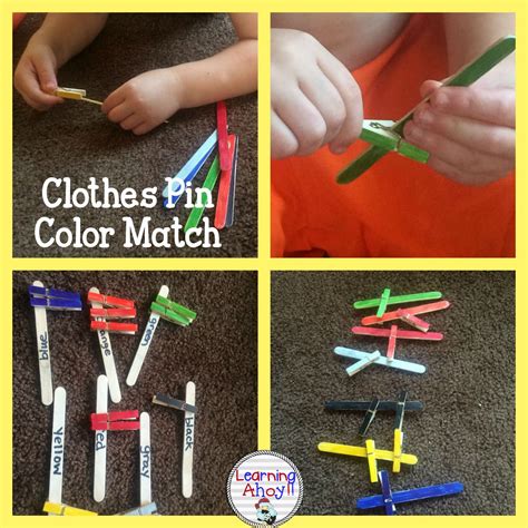 Clothes Pin Color Match Work Task