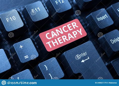 Writing Displaying Text Cancer Therapy Concept Meaning The Treatment