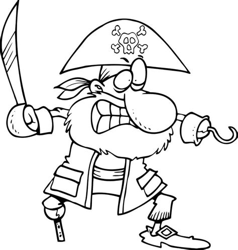 Pirata Con Espadas Para Colorear Imprimir E Dibujar ColoringOnly Com