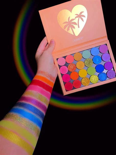 Colourpop She’s A Rainbow Swatches Rainbow Palette Rainbow Makeup Rainbow Brite