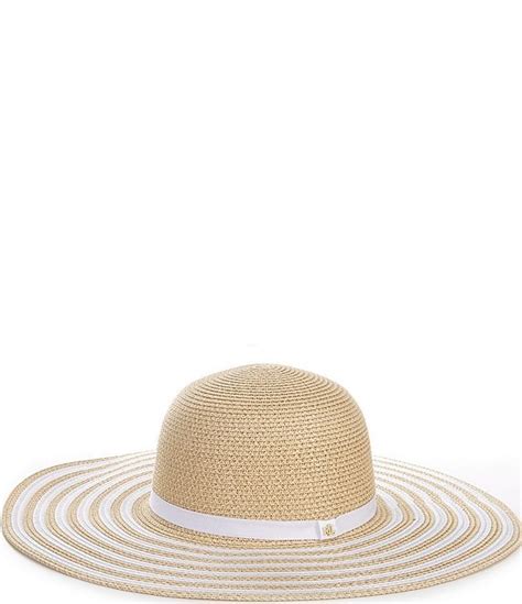 Lauren Ralph Lauren Striped Paper Straw Wide Brim Sun Hat Dillards