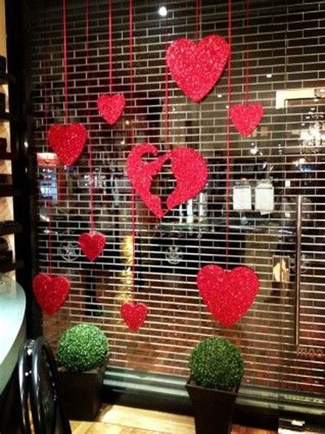 Creative Valentine Window Decoration Ideas 19 Valentines Window