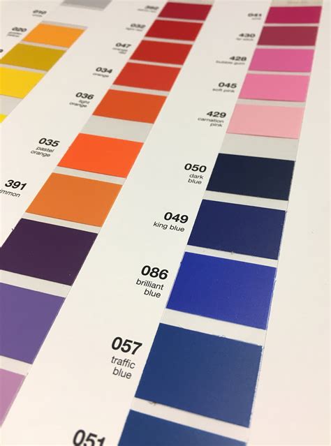 Oracal 631 Color Guide Vinyl Color Chart Color Sample Etsy