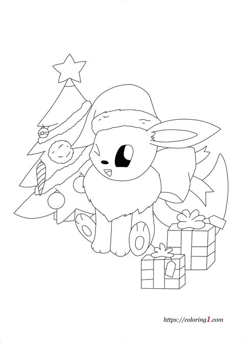 Pokemon Eevee Christmas Coloring Pages 2 Free Coloring Sheets 2021