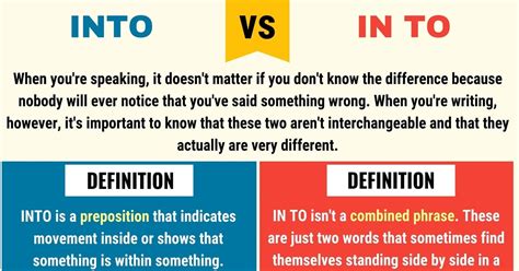Into Vs In To When To Use Into Or In To With Useful Examples 7esl
