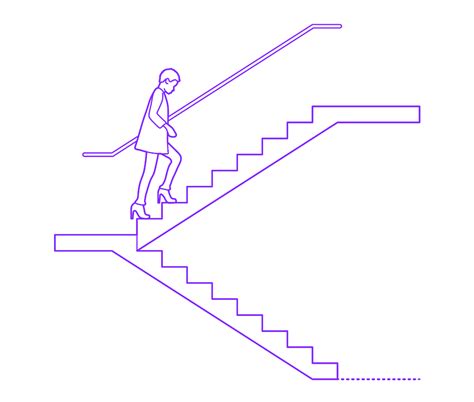 U Shaped Straight Stairs Landing Dimensions And Drawings