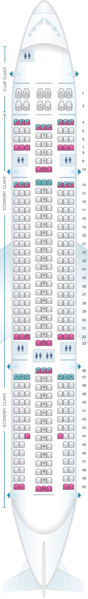 Seat Map Air Transat Airbus A330 200