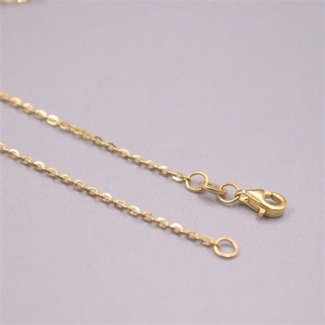 Pure Real 24k Yellow Gold Chain Women 1mm Solid Rolo Link Necklace 196inch L Ebay