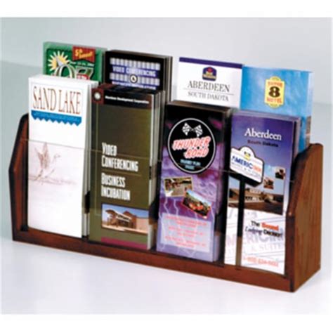 wooden mallet lt 8mh countertop 8 pocket brochure display in mahogany 1 kroger