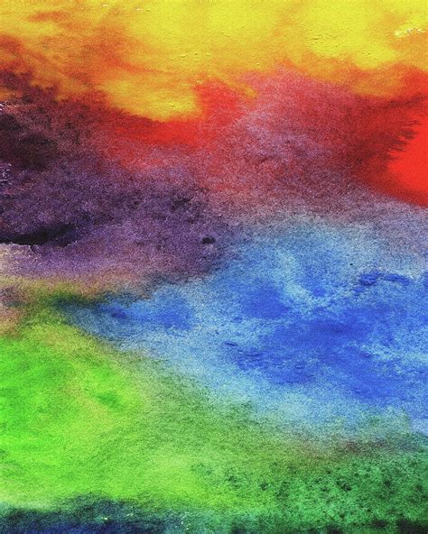 Abstract Watercolor Wash And Splash Rainbow Light Painting By Irina