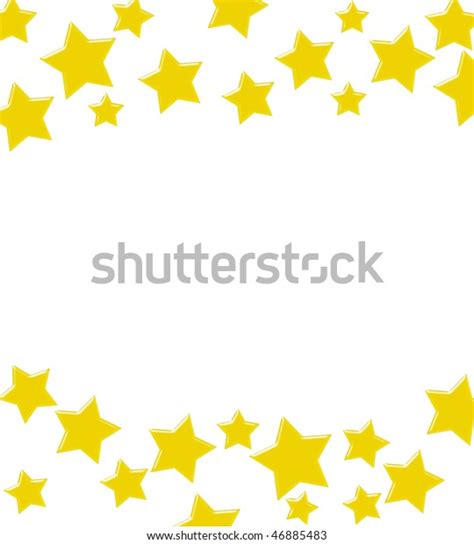 Gold Stars Making Border On White Stock Illustration 46885483