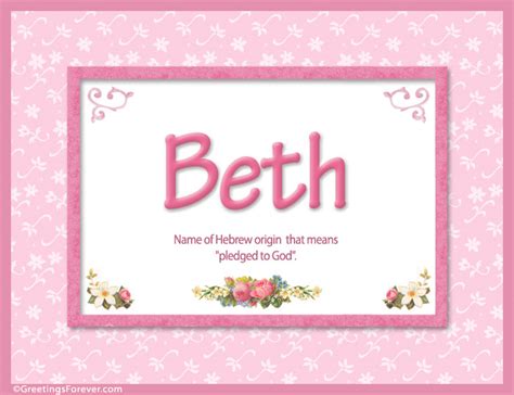 Meaning Of Beth To Print Or Send Female Names Meaning And Origin