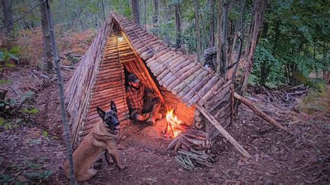 Bushcraft Shelter Camping Building Fire Pit Roof Survival Skills