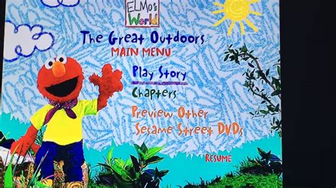 Elmos World The Great Outdoors Dvd Menu Walkthrough Youtube