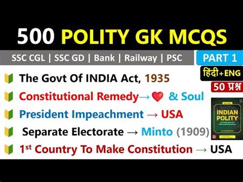 Polity Mcqs Indian Polity Gk Mcqs Complete Polity Gk Mcqs Scc