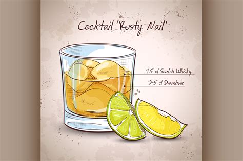 Rusty Nail Cocktail By Netkoff Thehungryjpeg