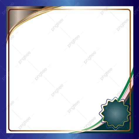 Gold And Blue Border Designed For Use With Graduation Certificates Png