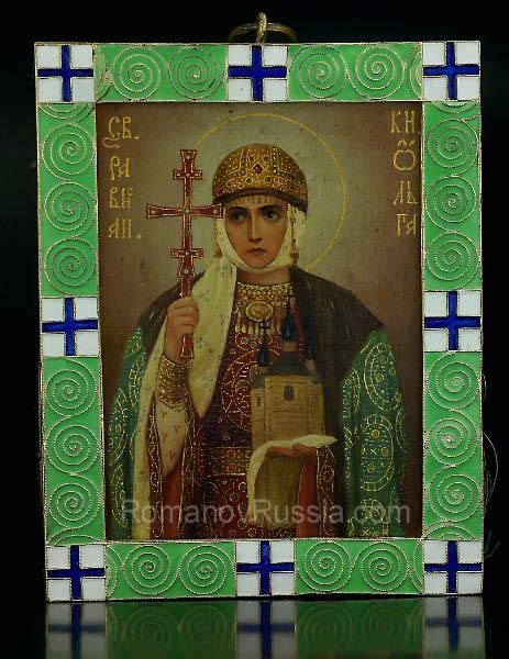 Russian Icon Of Saint Olga Royal Romanov Family Provenance Grand Duchess Olga Alexandrovna