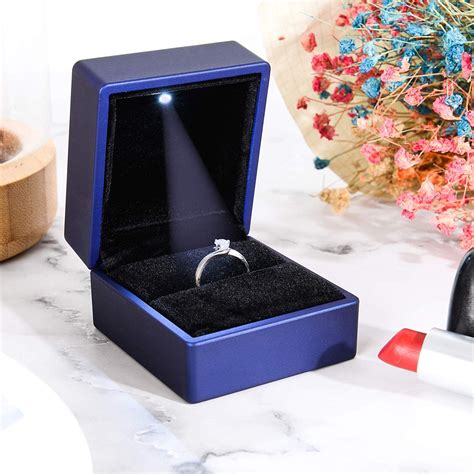 Gaxcoo Engagement/Wedding Ring Box for Presentation,Proposal with LED