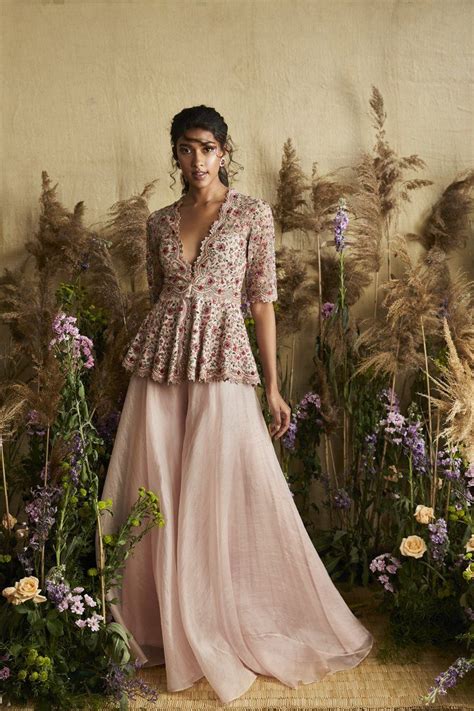 Pale Pink Peplum With Sharara Designer Dresses Indian Designer