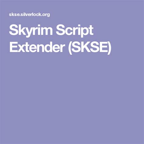 Does skse work with skyrim special edition? Skyrim Script Extender (SKSE) | Skyrim, Skyrim special ...