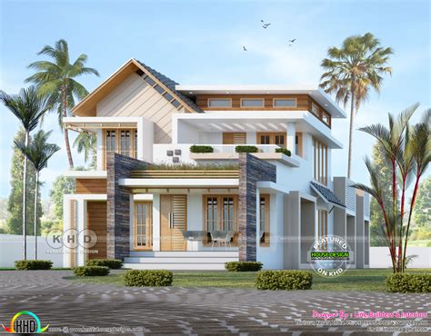 1835 Sq Ft 4 Bhk Mixed Roof House Kerala Home Design And Floor Plans