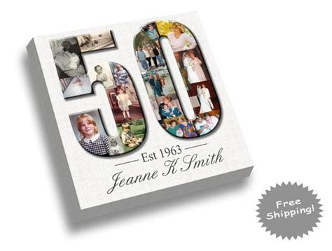 50th Birthday Canvas Print Any Number Birthday Canvas Etsy In 2021