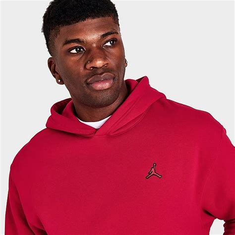 Nike Jordan Essentials Mens Fleece Pullover Hoodie Gym Red Black
