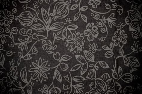 Black Fabric With Floral Pattern Texture Picture Free Photograph