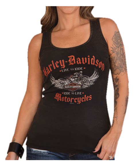 Harley Davidson Women S Embellished Reign Sleeveless Tank Top Washed