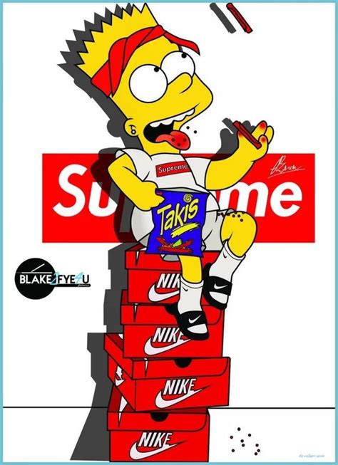 Download Supreme Bart Simpson Cool Drip Wallpaper In