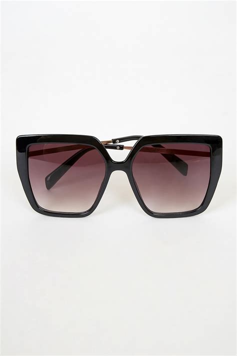Black Sunglasses Oversized Sunnies Square Sunglasses Lulus