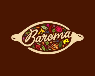 The Logo For An Italian Restaurant Called Barona Which Is Located In Front Of A Brown Background