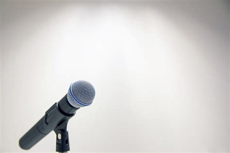 Premium Photo Microphone On The Stand For Public Speaking
