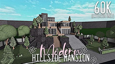 Modern Hillside Mansion Bloxburg Build Hxsna Youtube