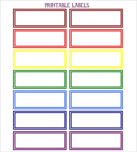 Printable Rainbow Labels For Back To School Diy Printable Labels