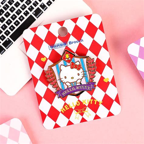 Kawaii Accessories Metal Badges Kitty Kuromi My Melody Cinnamoroll