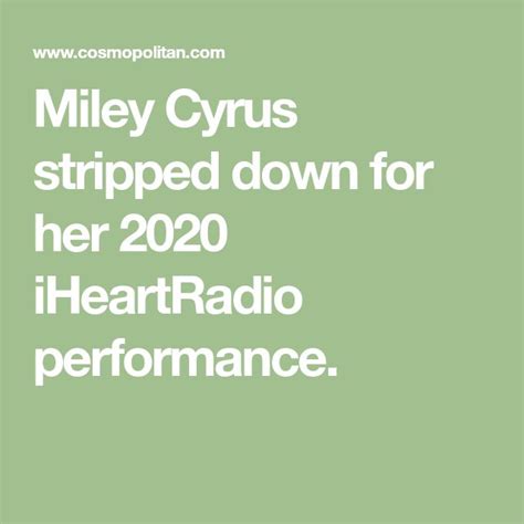 Miley Cryus Stripped Down For Her 2020 Heartradio Performance Cover Art