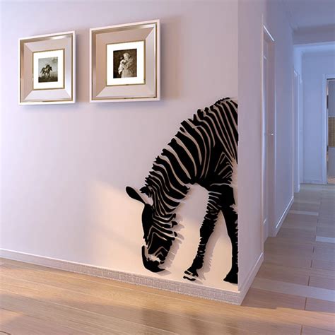 Zebra Crystal Acrylic 3d Three Dimensional Wall Stickers Living Room
