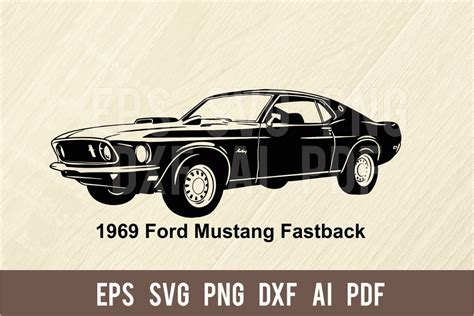 Ford Mustang Fastback 1969 Car Svg Grafica Di Signreadydclipart