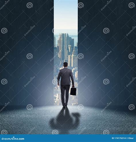 Businessman Walking Towards His Ambition Stock Photo Image Of Idea