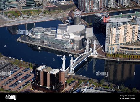 Aerial Photography Manchester Trafford Park And Salford Quays Stock