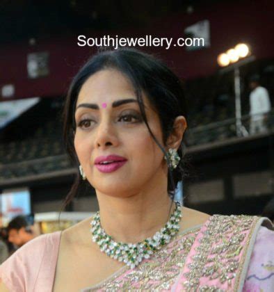 Sridevi Kapoor In Diamond Emerald Necklace Indian Jewellery Designs