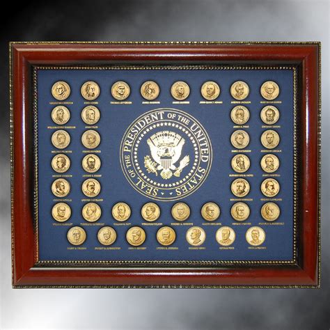 Complete Presidential Dollar Set In Frame Frame Display Coin Set Frame