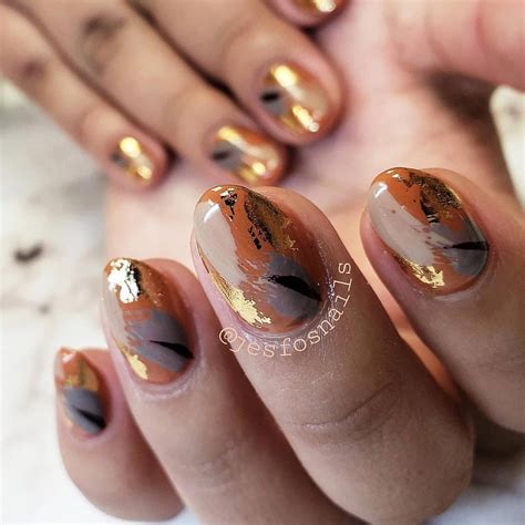 Such Cute Nails Fall Is Here Autumn Is In The Air 🖤🖤🖤 Fallnails