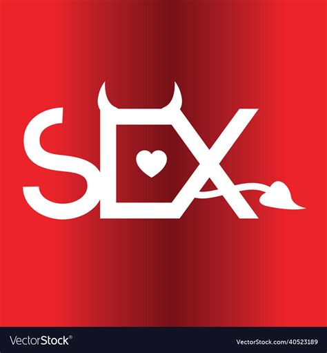 Devil Sex Logo Concept Royalty Free Vector Image